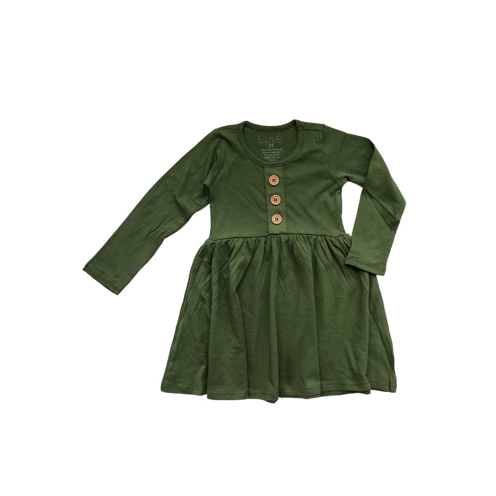 Button Dress- Chive